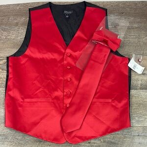 NEW Steven By Steven Land 4 Piece Formal Vest | Handkerchief | Tie | Bow Tie